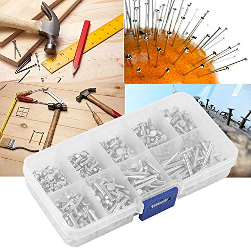 Ginyia M2.5 flat head solid aluminum rivets, 3–20mm lengths, 450-piece set