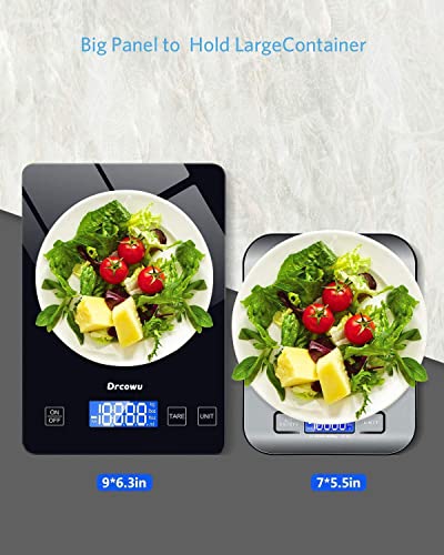 Large Kitchen Food Scales 15kg, Large LCD Display, 1g/0.1oz Accuracy Black