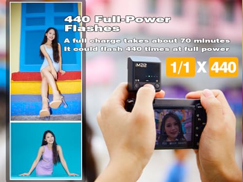 Camera Flash Godox iM22 Godox Flash - GN10/470 mAh/Type-c Charge/440 Full-Power Flashes/3s Recycle Times/5 Power Levels/Manual, Camera Flash for Sony zv1/Sony zve10/Ricoh gr3/Fujifilm f1 etc. Black