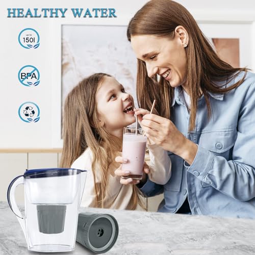 AWO replacement water filter cartridge for Epic Nano pitcher or dispenser, white cylindrical filter shown upright