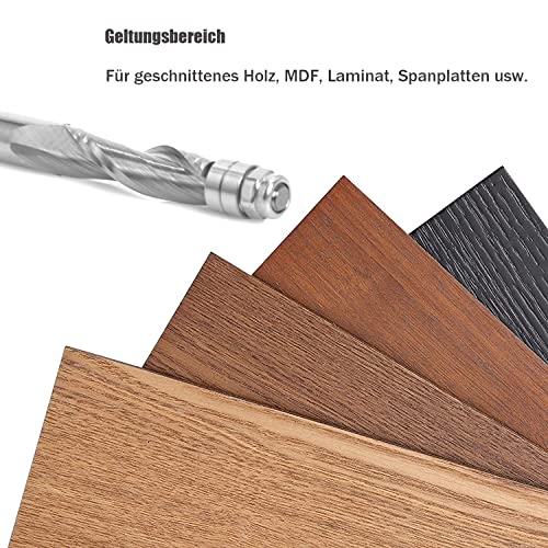 Solid carbide spiral flush cutter, upcut, diameter 8 mm, NL 28.6 mm, shaft 8 mm | 2 ball bearings ensure precise template guidance. Upcut spiral improves chip removal and milling performance. 8x28mm