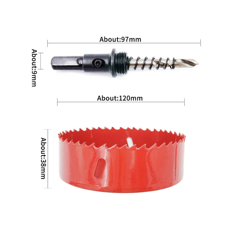 [Australia - AusPower] - 120mm Hole Saw, LAIWEI Hole Cutter, Drilling Tool for Drilling Wood,Aluminum Profile,PVC and Other Materials,Round Knife (4-3/4"(120mm)) 4-3/4"(120mm) 