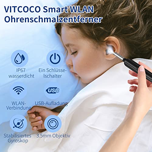 Ear Wax Remover, 1296P HD Otoscope, Ear Cleaner with Camera | 3.5 mm otoscope, IP67 waterproof, earvision app, 8 silicone attachments, compatible with Android smartphones