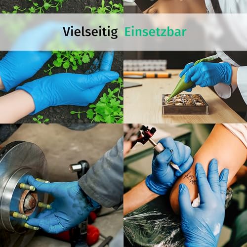 SF Nitrile Disposable Gloves XXL Blue, 90 Pieces/Box, Nitrile Gloves, Stretchy Disposable Nitrile Gloves, Powder-Free, Latex-Free, Tear-Resistant, Rubber Gloves | Puderfreie Einmalhandschuhe für Tattoo, Werkstatt, Küche, Reinigung und Haushalt; vielsei...