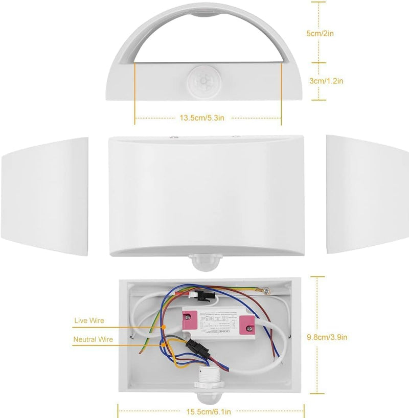 [Australia - AusPower] - SERDEN LED Hardwired Motion Sensor Light Indoor Wall Sconce, Motion Sensor Wall Light Indoor Sconce Wall Aluminum Modern Wall Sconce for Living Room Hallway Stair 7W Cool White(Not Battery Operated) 1 PACK 6000K Cool White 
