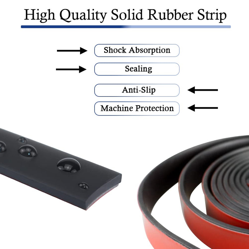 Neoprene Rubber Strips Self Adhesive Solid Rubber Sheets, Rolls & Strips for DIY Gaskets Crafts Pads Seals Warehouse Flooring Neoprene Sheet with Adhesive Backing (1" Wide x 1/5" Thick x 10' Long) 1” Wide x 1/5" Thick x 10' Long