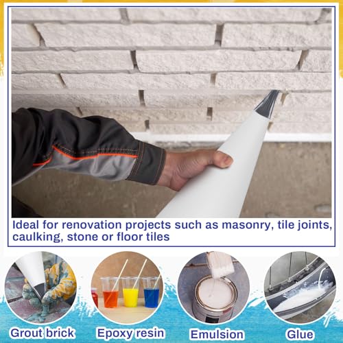 Gueevin grey masonry mortar grout bag for tile, 13 x 24 inch, 6-piece set