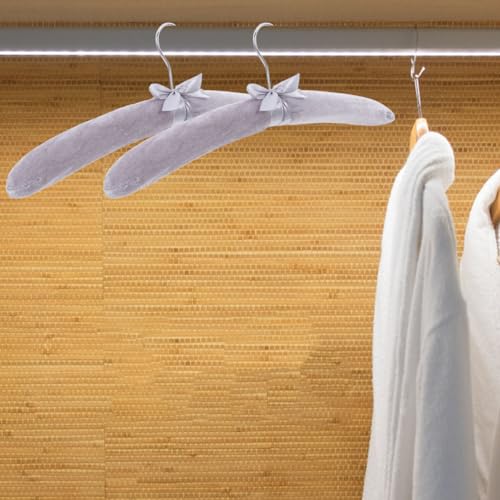 No Bump Velvet Padded Hangers for Women 5-Pack Soft Non-Slip Clothes Hangers for Sweaters Dresses Blouses with Reinforced Heavy Garment Support 15.35In