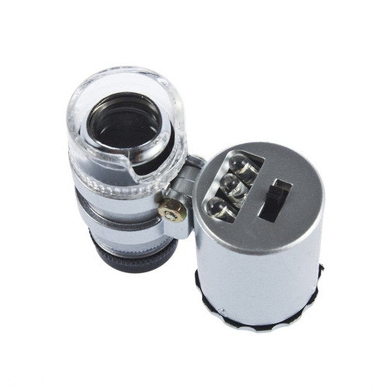 TRIXES Mini Pocket Microscope - 60X Jewelry Magnifier - LED Illuminated Magnifying Microscope | Compact LED magnifier for checking jewelry, stamps, coins and more