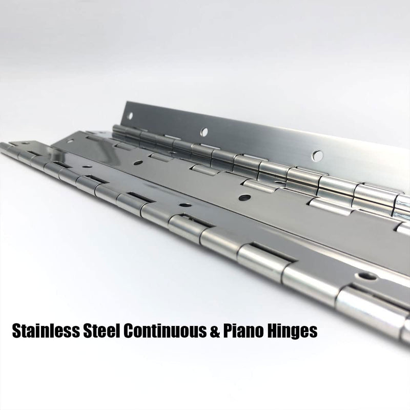 [Australia - AusPower] - 4PCS 18Inch Continuous & Piano Hinges, Heavy Duty Stainless Steel Piano Hinge, Smooth Polished Folding Continuous Hinge, 0.04inch Leaf Thickness, 1.2inch Open Width 