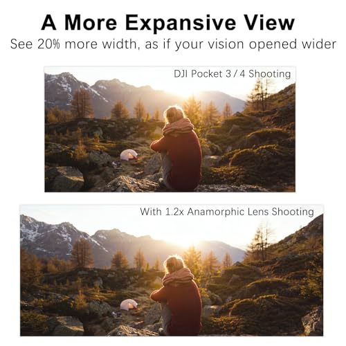 1.2X Anamorphic Lens for DJI Osmo Pocket 3 Pocket 4, Magnetic Attachment, Multi-Layer Coated Optical Glass, Includes Portable Box and Screen Protector