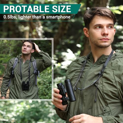POLDR 12x25 Compact Binoculars for Adults, High Powered Waterproof