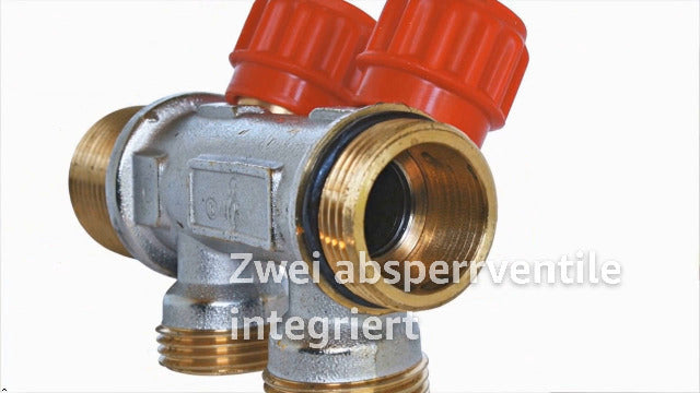 SOMATHERM FOR YOU - Sanitary Collector, Nickel-Plated Brass, Male-Female 20/27, Self-Sealing and Aligned, 2 Branches with Valve Shut-Off Valve Equipped in 3/4 Times Ek