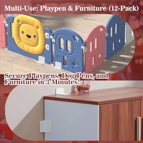 Haizusai hollow-wall anchors, 12-pack adhesive stabilizer bases for baby playpens, dog pens, and cabinets
