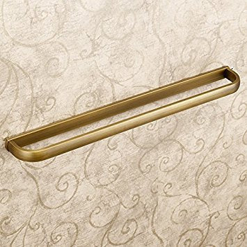 Leyden Brass Towel Bar, Antique Bathroom 23.6 inch Bath Towel Holder Rack, Wall Mounted Bathroom Accessory Towel Rod Hanger Retro Brass 60cm