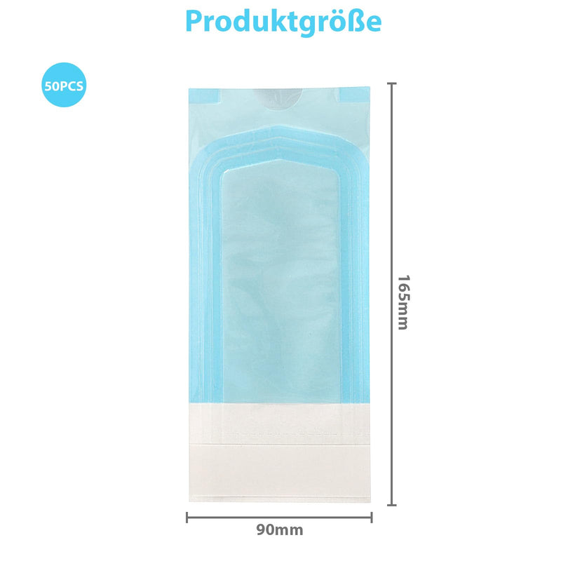 50 x Medical Self-Sealing Sterilisation Bags, 90 x 165 mm, Sealing Sterilising Bags, Disposable Sterilisation Bags, Dental Sterilisation Bags