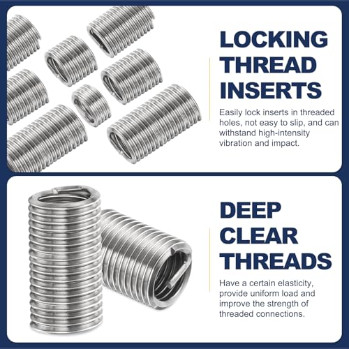 uxcell 80pcs Wire Thread Insert Kit M8 x 1.25 (1D-3D) 304 Stainless Steel