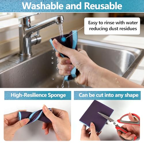 KQCXIK 18-pack wet dry sanding sponges, 240 grit foam sanding blocks set