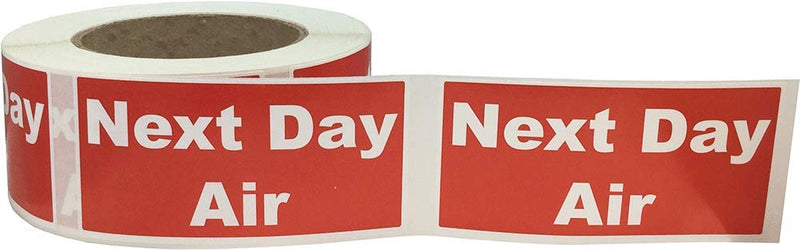 Next Day Air Shipping Labels – 2 x 4 Inch Adhesive Stickers, 500 Total Labels Per Roll for Packages, Mailing, Shipping, and Inventory Management – Made in the USA