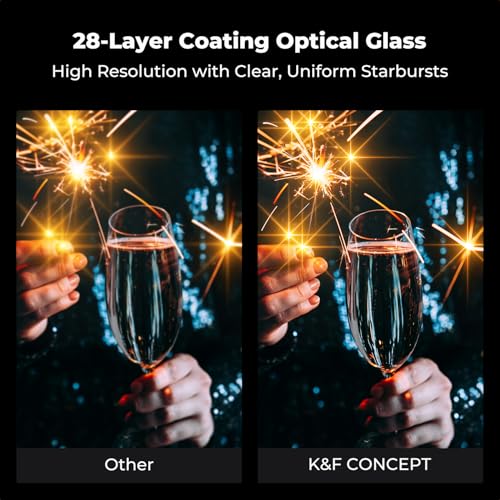 K&F CONCEPT 77mm Adjustable Star Filter 4-8 Point Short Starbursts