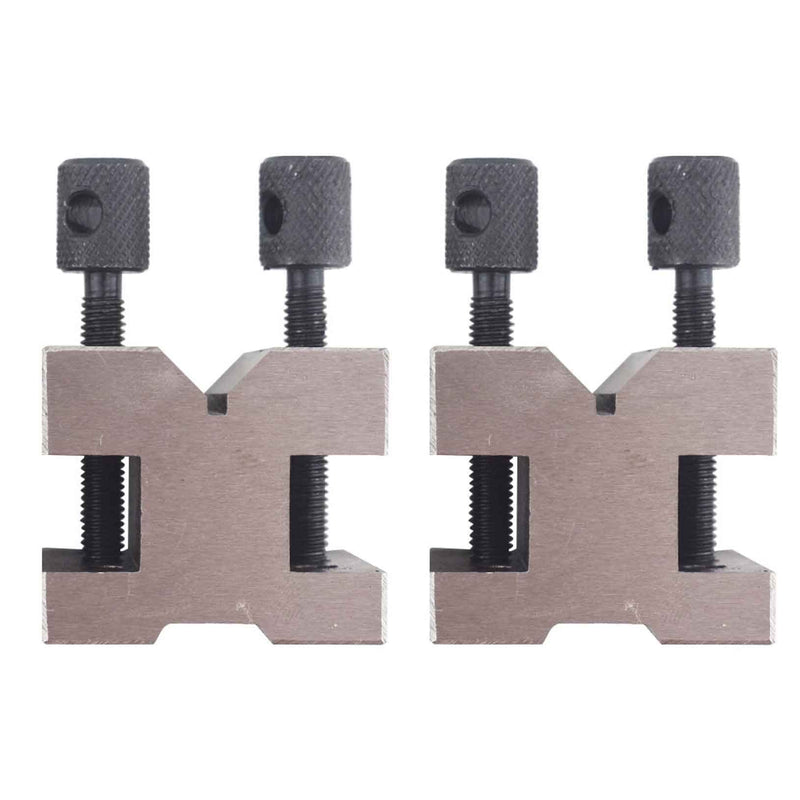[Australia - AusPower] - 1-3/8 x 1-3/8 x 1-3/16 Inch V-Block and Clamp Multi-Use Hardened Steel Machinist Set 