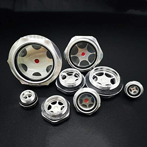 Oil Sight Glass 16 * 1.5 Air Compressor Fittings Aluminum Male Thread Clear Oil Level Sight Glass for Air Compressor 16*1.5