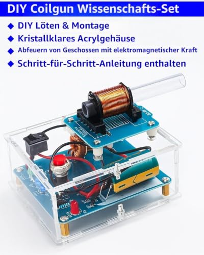 DIY Coilgun Soldering Exercise Set, Electromagnetic Transmitter, Electronic Kit, Shooting Game Set, Soldering Kit, DIY Kit Electronic Kit, Shooting Game Soldering Kit, Mini Voltage Converter Module