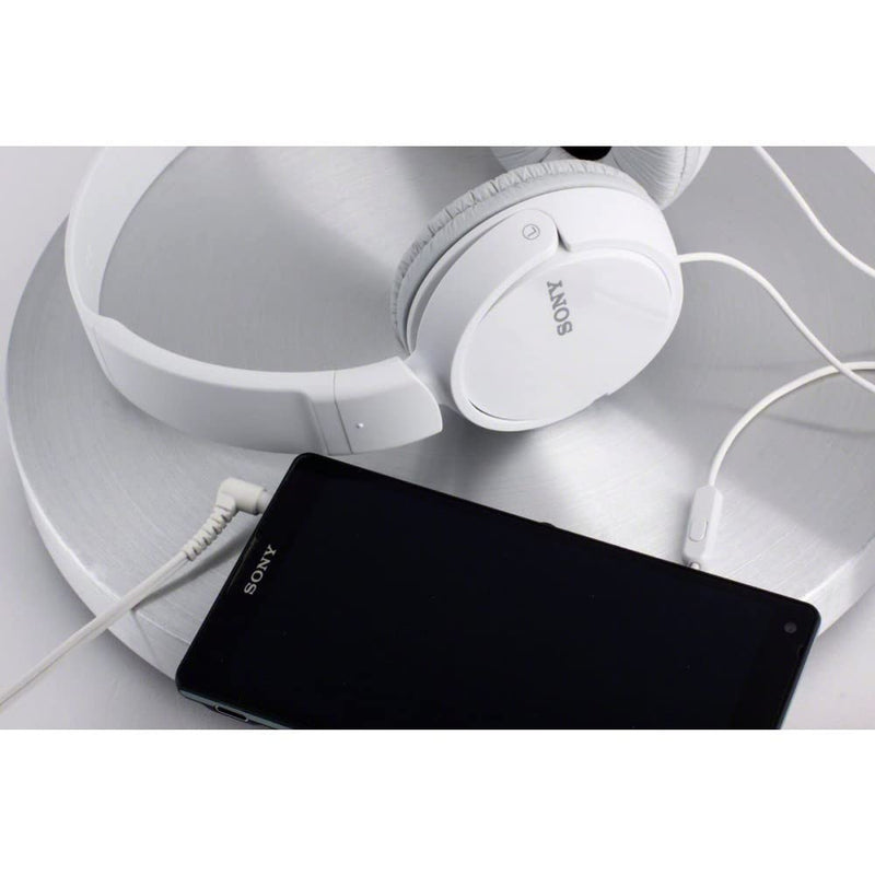 [Australia - AusPower] - Sony ZX Series Wired On-Ear Headphones with Mic, White MDR-ZX110AP 