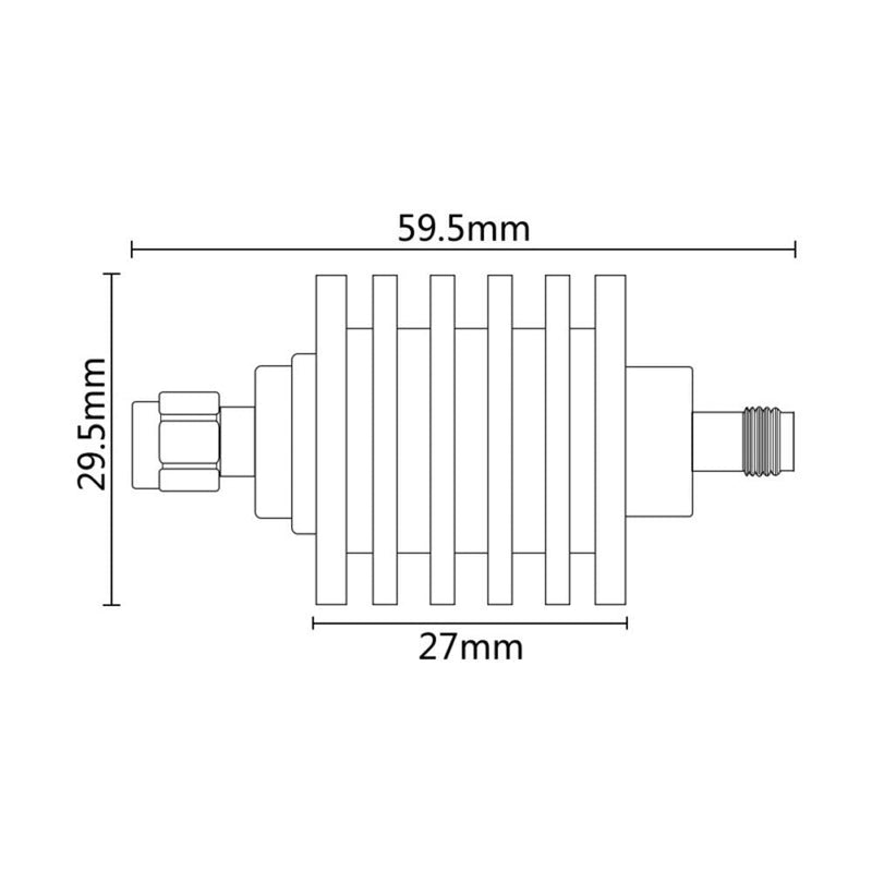 [Australia - AusPower] - BECEN 10db 10W SMA Attenuator Male to Female ，10 Watt Fixed attenuator DC-3.0Ghz 50ohm (10dB) 