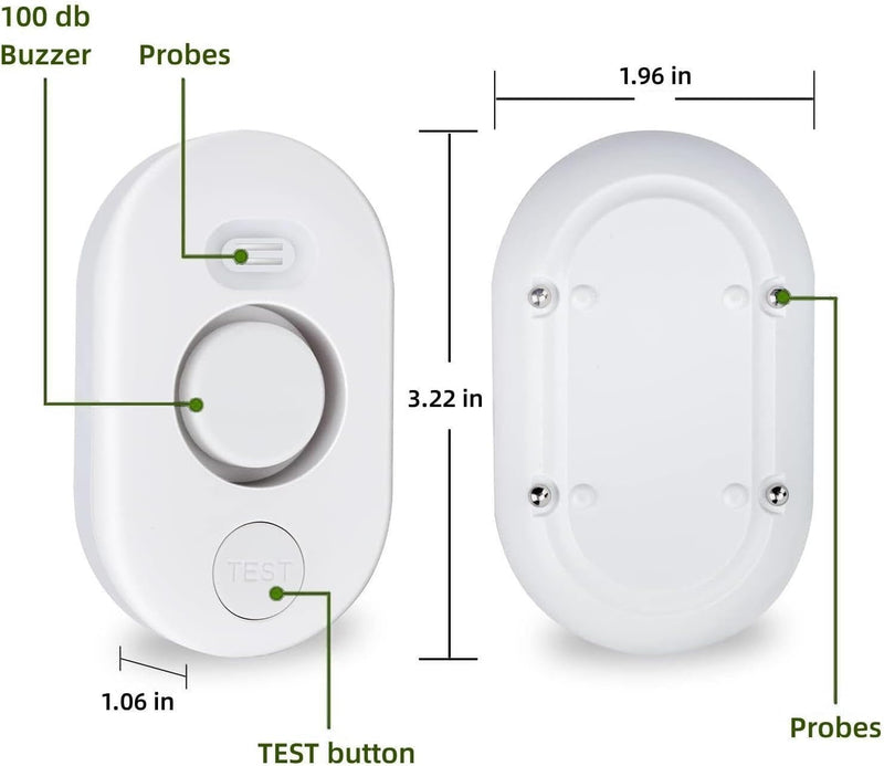 [Australia - AusPower] - 5 Pack Water Leak Detectors for Home, 100dB Water Sensor Alarm for Basement,Flood Leakage Detection Devices for Pipe/Drain/Sink/Faucet Drip Alert,Floor Flooding in Bathroom/Kitchen/Toilet/Laundry Room 5 Sensors White 
