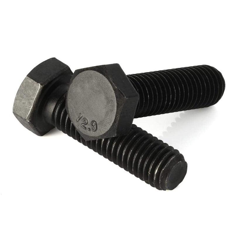 [Australia - AusPower] - M6 x 25mm Hex Head Screw Bolts, Fully Threaded, Alloy Steel Grade 12.9, Black Oxide Finish, Quantity 25 M6-1.0 x 25mm 
