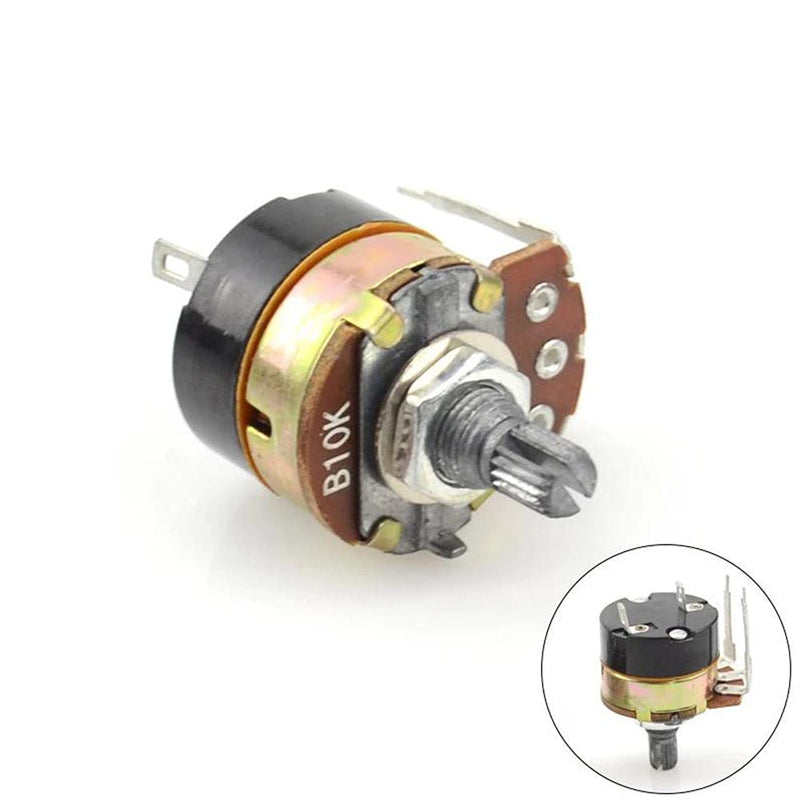 [Australia - AusPower] - PENGLIN 5PCS WH138 10K Ohm Rotary Potentiometer with Switch, 5-Piece Black Potentiometer Alloy Knob 