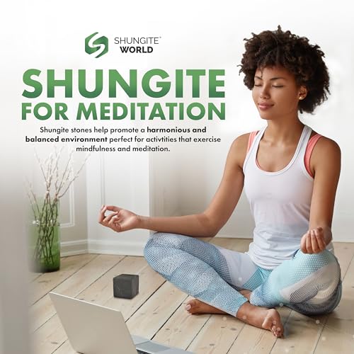 Shungite World Authentic Shungite Cube Unpolished 50 mm / 1.96" Chakra Energy Natural Healing Crystal Real Black Cube Home Office Protection Desk Decor Meditation Reiki Grounding Stone 50 mm / 1.96"