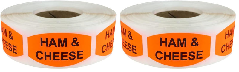 Ham and Cheese Grocery Store Food Labels .75 x 1.375 Inch Oval Shape 500 Total Adhesive Stickers (Pack of 2) 0.75 x 1.375" Oval (Pack of 2)