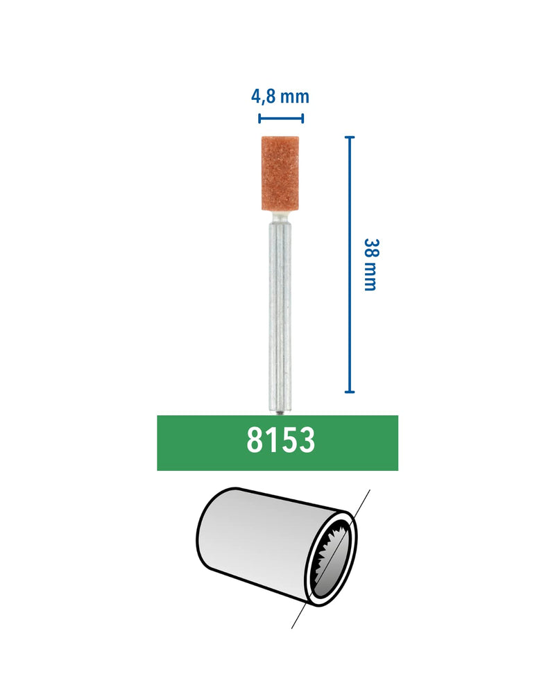 [Australia - AusPower] - Dremel 8153 Corundum Grinding Tip - Accessory Set for Multifunctional Tool with 3 Sanding Tips 4.8 mm for Sharpening, Smoothing and Grinding Metal, Castings, Welded Connections, Rivets and Rust 8153 - Cylinder Small 4.8 mm 