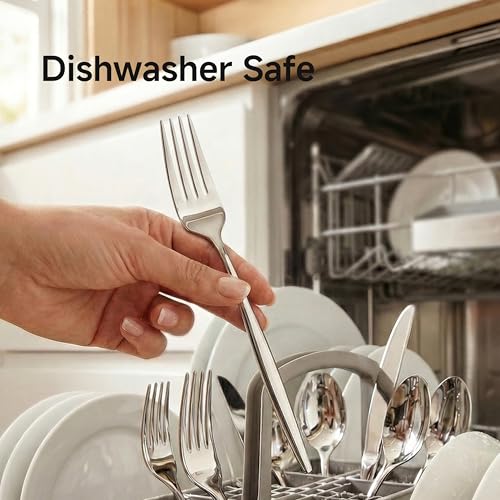 KINGSTONE 12-Piece Dinner Forks Set 8.5", Food Grade 18/10 Stainless Steel
