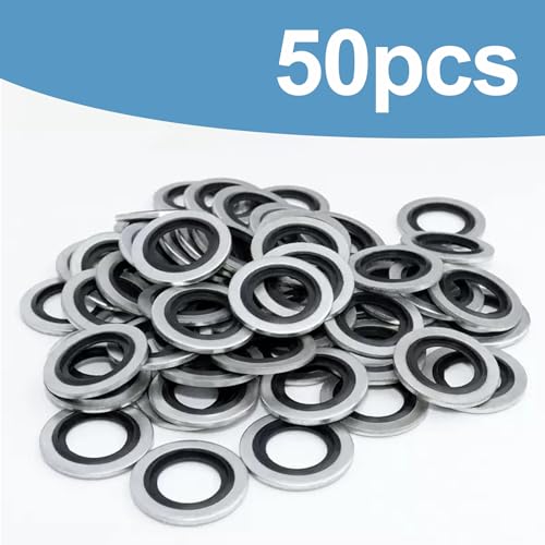 LEPEVNEY M18 bonded sealing washers, 18.7x24.8x2mm carbon steel with NBR gasket, pack of 50