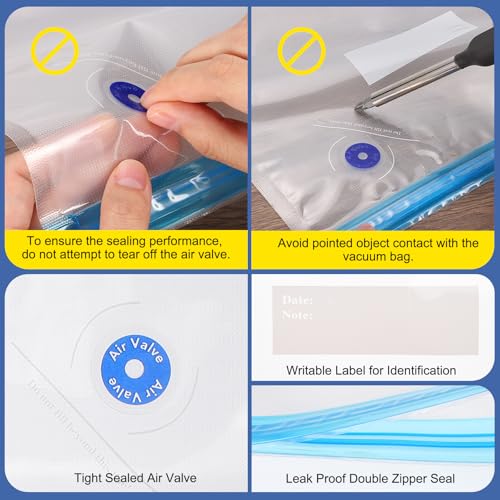 sourcing map 20pcs Filament Storage Bags, 11x13 Inch Plus Size 3D Printer Accessories Vacuum Storage Bags, Keep Filament Dry Sealed Kit with Hand Pump Sealing Clip