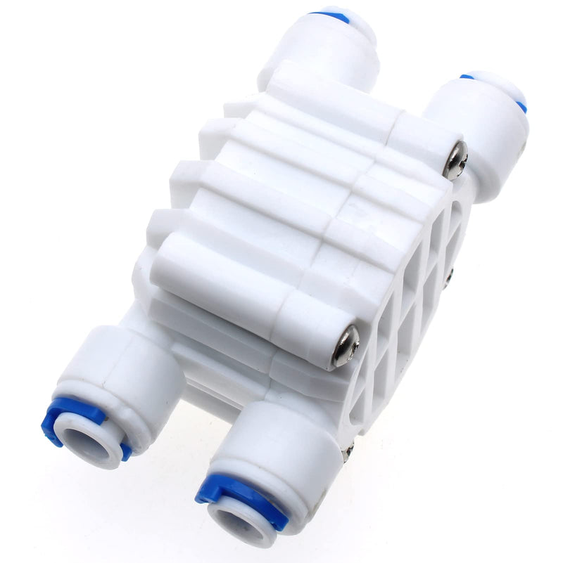 [Australia - AusPower] - 1/4" Tube 4 Way Port Auto Shut Off Valve Quick-Connect Water Systems 1/4" Automatic Shut Off Valve for RO Reverse Osmosis Water Filter System [FDXGYH] 