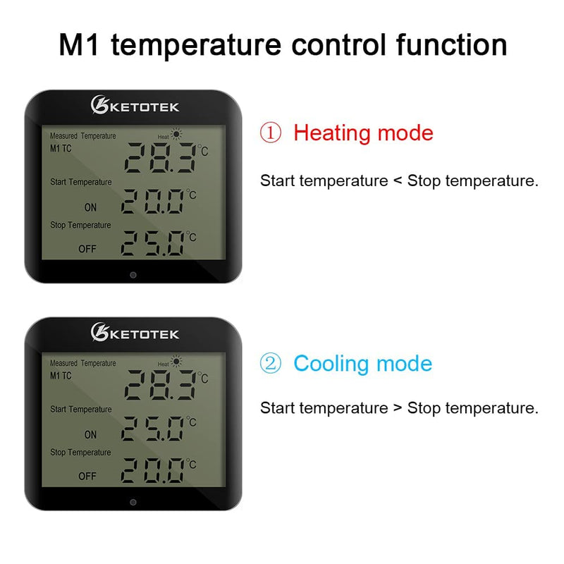 [Australia - AusPower] - Digital Temperature Controller Outlet Day Night Thermostat Plug Socket Heating Cooling Temp Controller with Sensor Timer Regulator for Reptile Greenhouse Brewing Refrigerator 