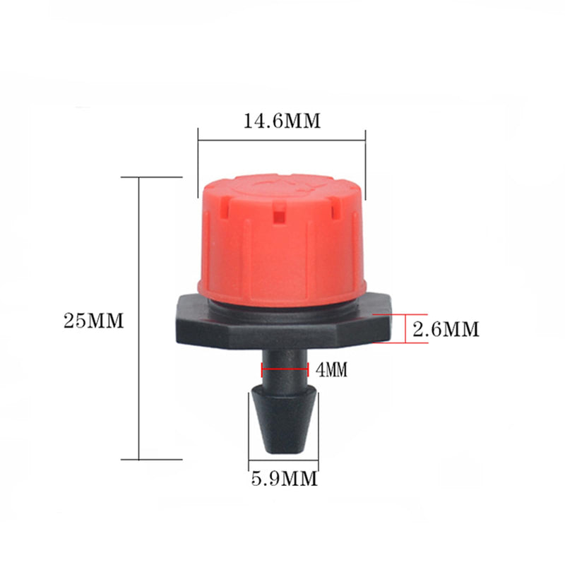 [Australia - AusPower] - 100Pcs 360 Degree Adjustable Irrigation Drippers Sprinklers, 1/4 Inch Emitters Drip for Watering System 100 Pcs Drippers Sprinkler 