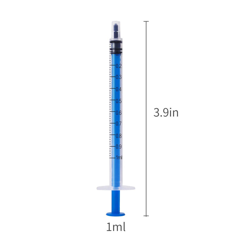 [Australia - AusPower] - 12 Pack - 1ml Plastic Syringe with Measurement, No Needle Suitable for Refilling and Measuring Liquids, Feeding Pets, Oil or Glue Applicator 