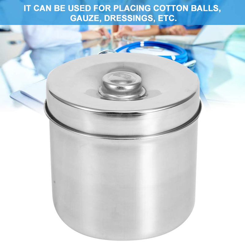 [Australia - AusPower] - Dental Supplies Dressing Cotton Box Iodophor Gauze Container Stainless Steel Storage Jar[12cm], Stainless Steel Ointment Jar Sundry JarsExamination Supplies-Consumables 