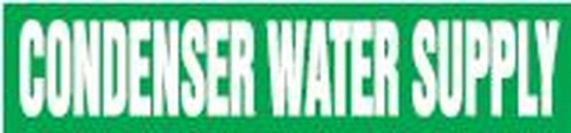Accuform RPK245SSD Self-Stick "Condenser Water Supply" Pipe Marker for 2-1/2" to 6" OD Pipe, White on Green, 2-1/2" H x 12" W