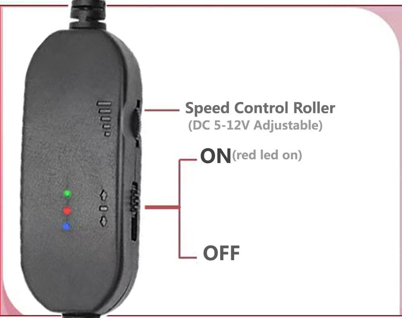 [Australia - AusPower] - VISSQH 12V PC Fan Speed Controller USB DC 5 V Step UP Boost to 12V 2 Pin Fan Speed Controller with 1 to 2 PC Fan Power Adapter Cable 12V 1 to 2 