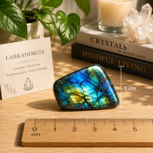 0.15-0.25 LB Natural Labradorite Stone, Polished Blue Labradorite Crystal, Healing Crystal Labradorite Gemstone for Home Decor, Meditation, Crystal Collection-1PC