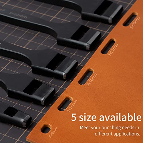 WUTA leather belt hole puncher with 5x8mm oval cutter for strap and watch band crafting