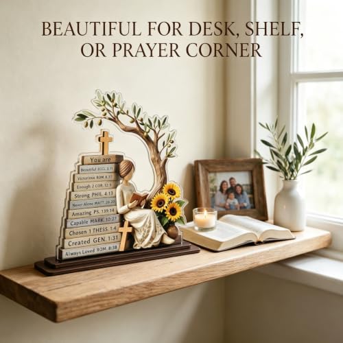 Christian Gifts for Women, Inspirational Bible Verse Acrylic Wooden Stand