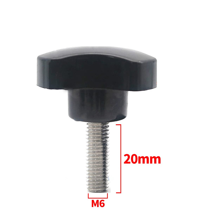 [Australia - AusPower] - Unifizz Triangle Clamping Knobs Grip for Mechanical Equipment Electronic Equipment Communications Equipment Hardware Furniture Decoration Star Knobs Clamping Screw Knob M6 x 20mm 1pcs 
