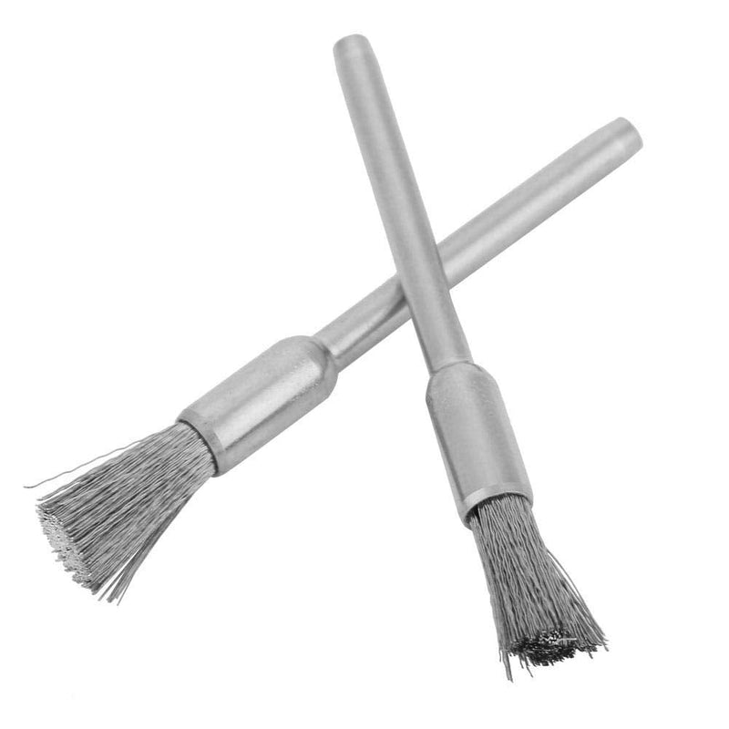 Steel Wire Brush 3 mm Diameter Shaft Mini Polishing Tool for Metal Wood Stone Surface Cleaning (15 Pieces (3 x 5 mm))) (3*5mm